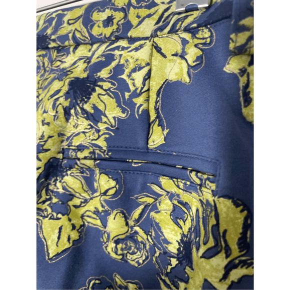 Soft Surroundings Women's Elisabetta Ankle Pants Blue Green Floral Size Large - Picture 7 of 9